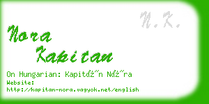 nora kapitan business card